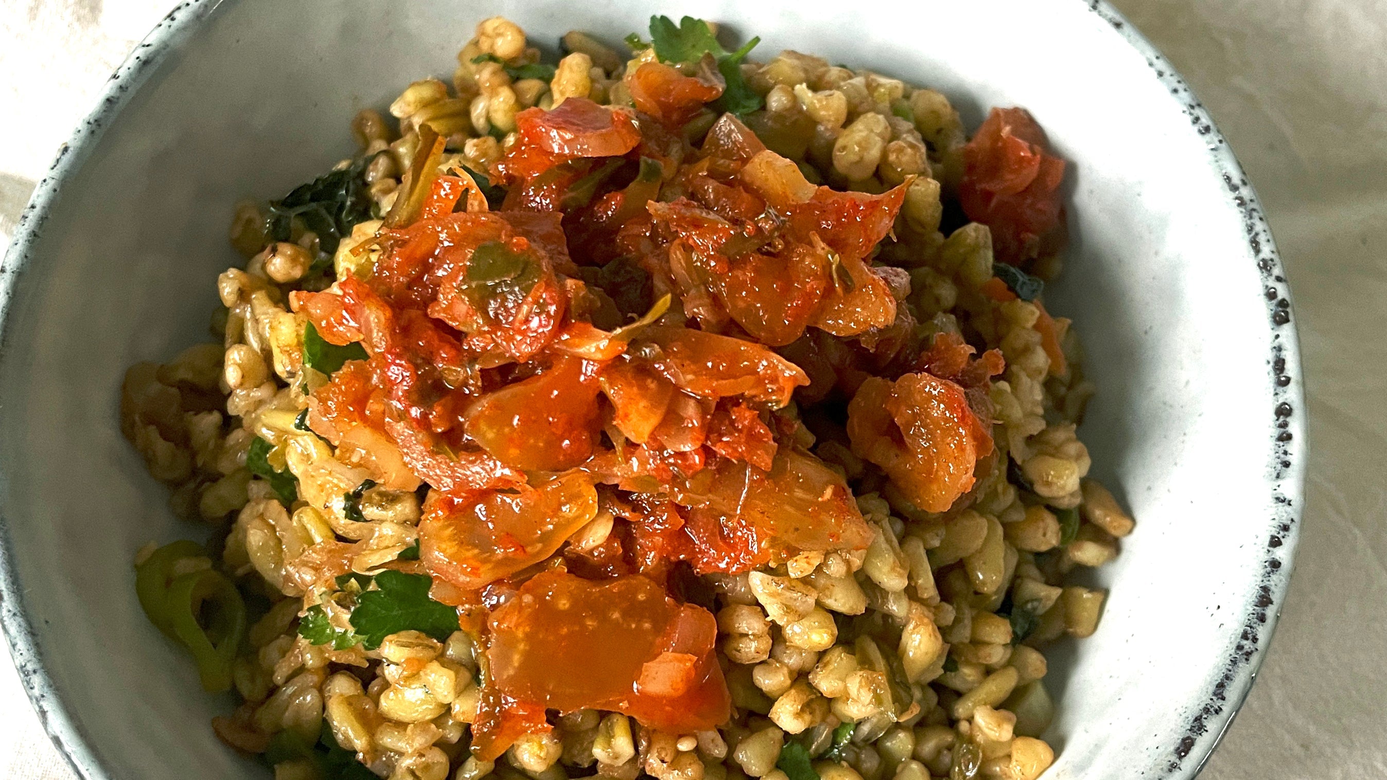 Kimchi Freekeh Salad